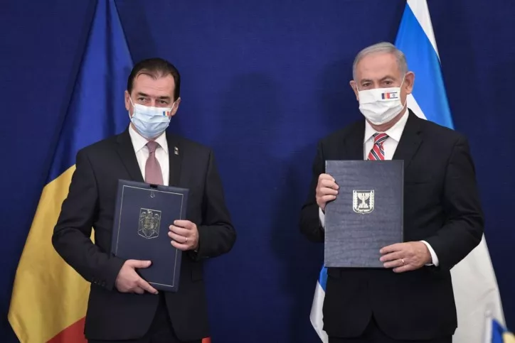 ראש הממשלה בנימין נתניהו עם ראש ממשלת רומניה לודוביק אורבן